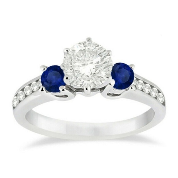 Jewelry - Elegant 925 Silver White Sapphire blue Ring New